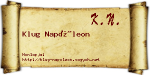 Klug Napóleon névjegykártya